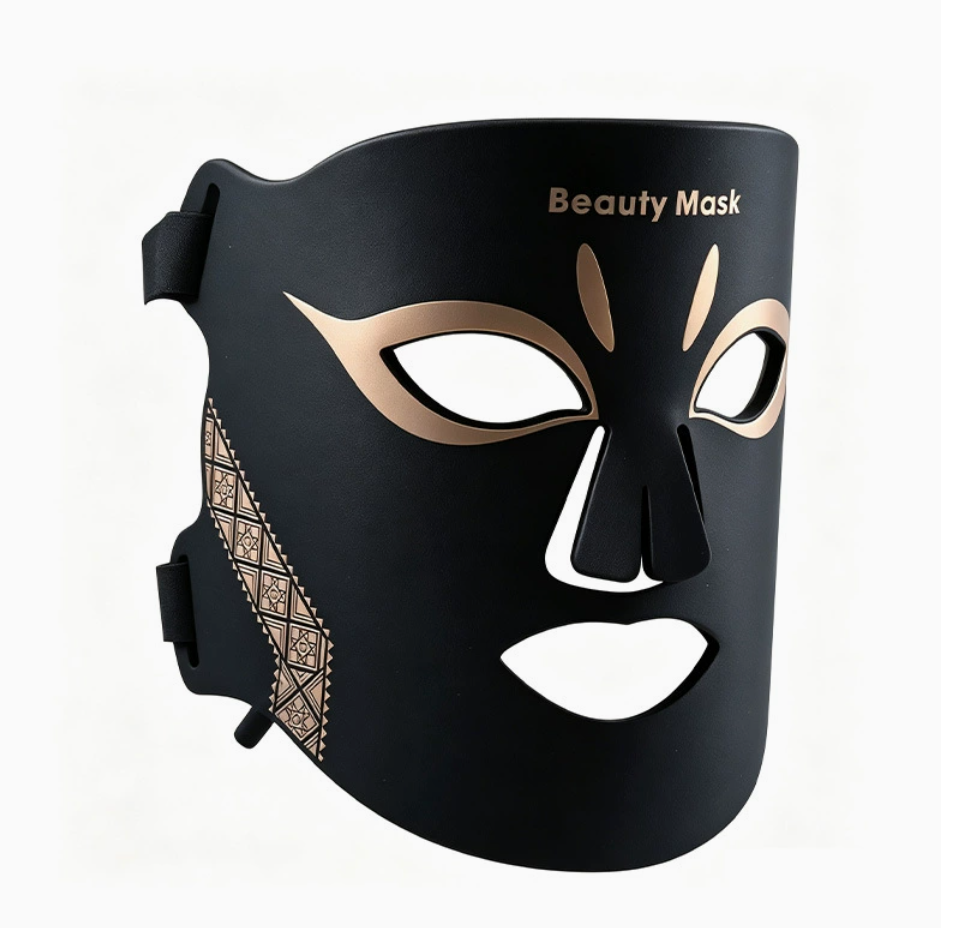 Rechargeable 4 Ear LED Light Therapy Face Mask – Infrared Facial Skincare Device for Skin Rejuvenation & Acne Care