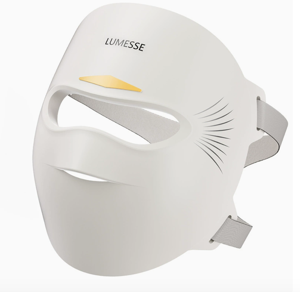LUMESSE Red Light Therapy Mask for Face, 3D Silicone Wireless LED mask,4-in-1 Red Blue Infrared Violet Light Therapy for Glowing Skin, Rechargeable Portable Skincare Device for Home & Travel