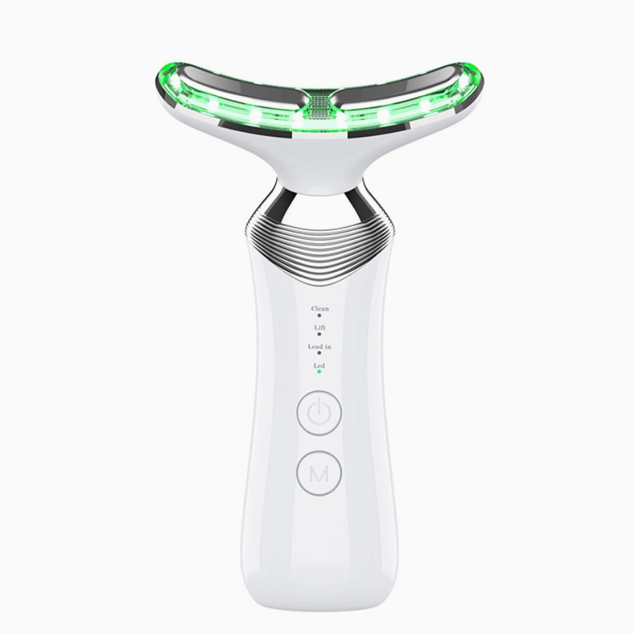 Double Chin Reducer - Firming Wrinkle Removal Device for Neck Face, Face Sculpting Device, Face Lift, Facial and Neck Massage Kit for Tightening, Firm, Improve and Smooth (White)