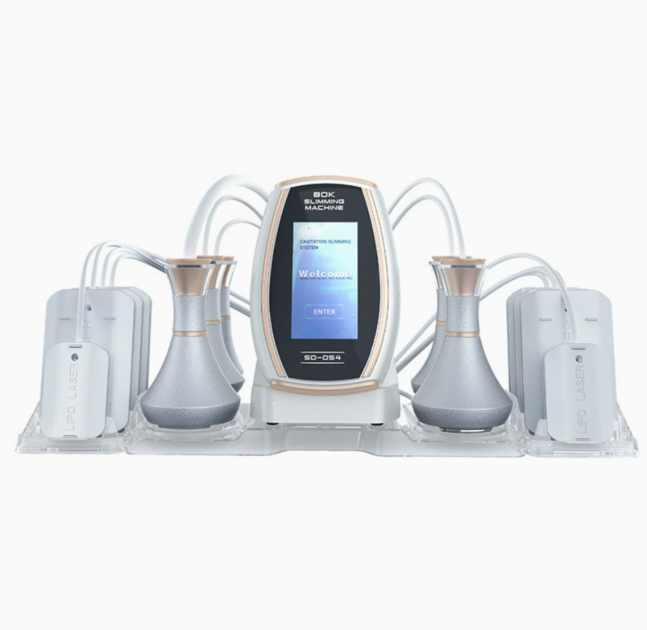 80K Cavitation Device 5 in 1 RF Device with 5 Probes and ABS + PC, 5 probes for body and face care, 80 kHz, EU plug and 4.3 inch touch screen for flexible beauty applications