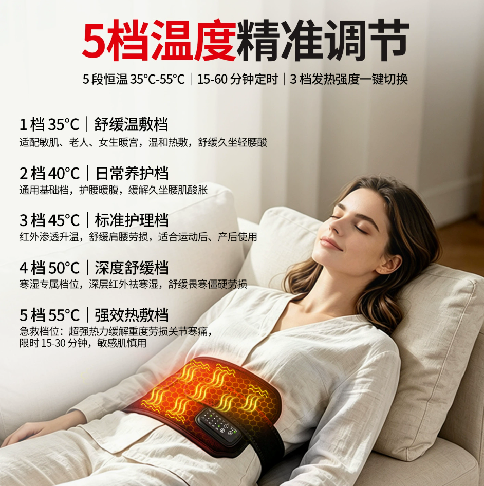 Infrared Heating Pads for Shoulder, Waist Muscle Pain Relief - Led 660nm & 850nm