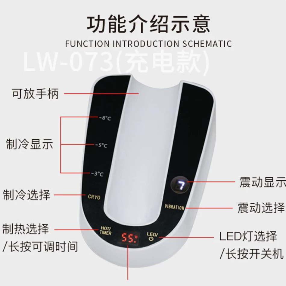 Hot and Cold Hammer Ice Guide Instrument Ice Compress Face Red and Blue Light Ice Hammer Cold Compress Instrument