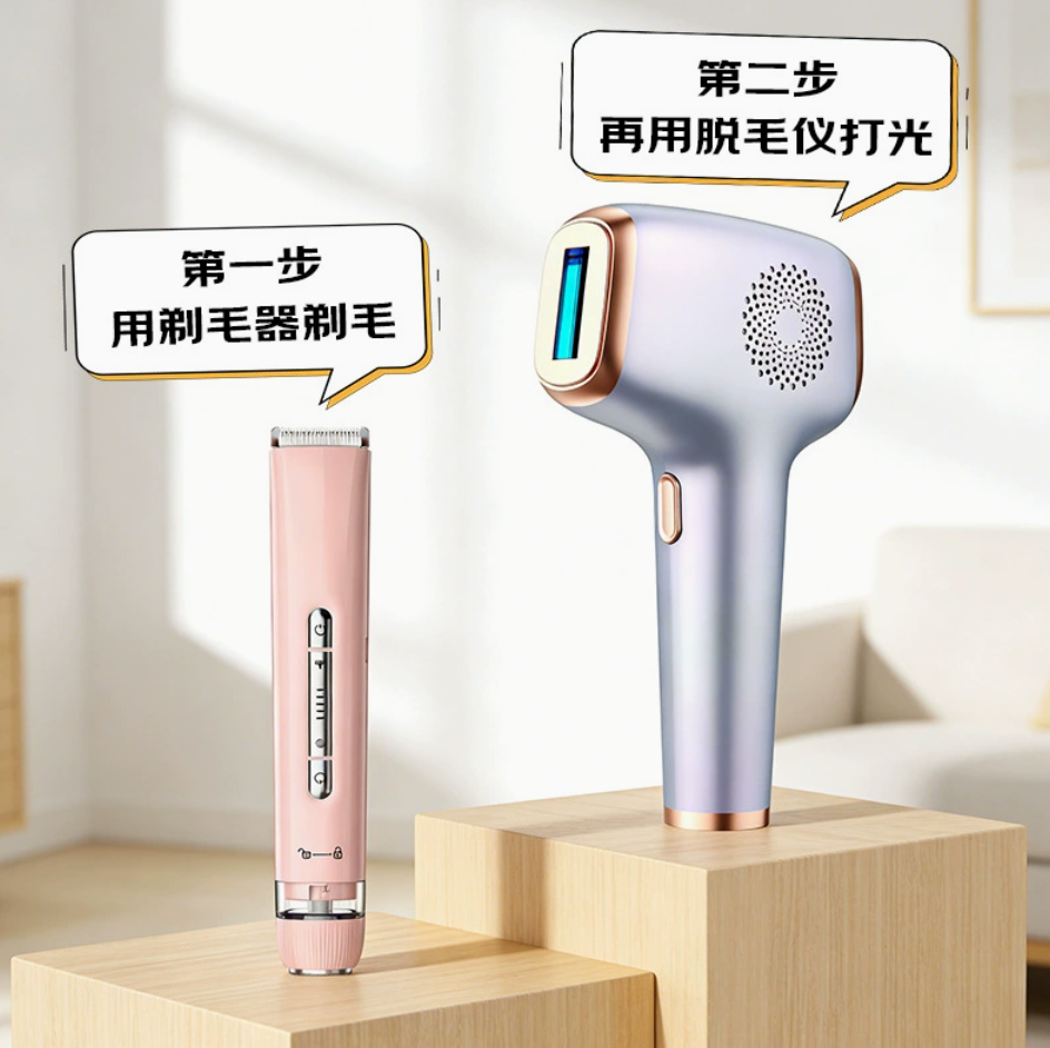 Hair Removal Device, Portable Hair Removal With LED Display Screen, 9 Energy Intensities Adjustable and 2 Operate Modes, 4CM² Light Area and Replaceable Heads, for Facial, Legs and Arms