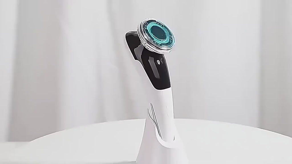 Electric Hot Cold Red Light Facial Beauty Stick, 3-in-1 Replaceable Heads Home Skin Care Essence Introduction Massager