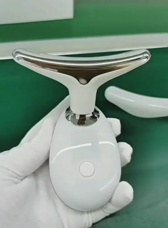 Double Chin Reducer - Firming Wrinkle Removal Device for Neck Face, Face Sculpting Device, Face Lift, Facial and Neck Massage Kit for Tightening, Firm, Improve and Smooth (White)